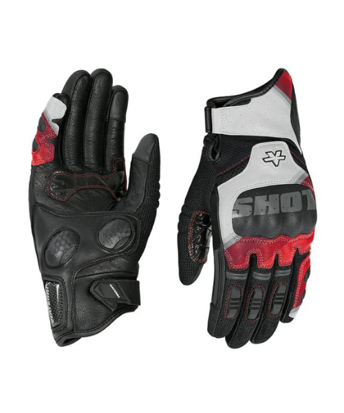 Viaterra Holeshot Pro Semi Gauntlet Hybrid Riding Gloves - Black Red