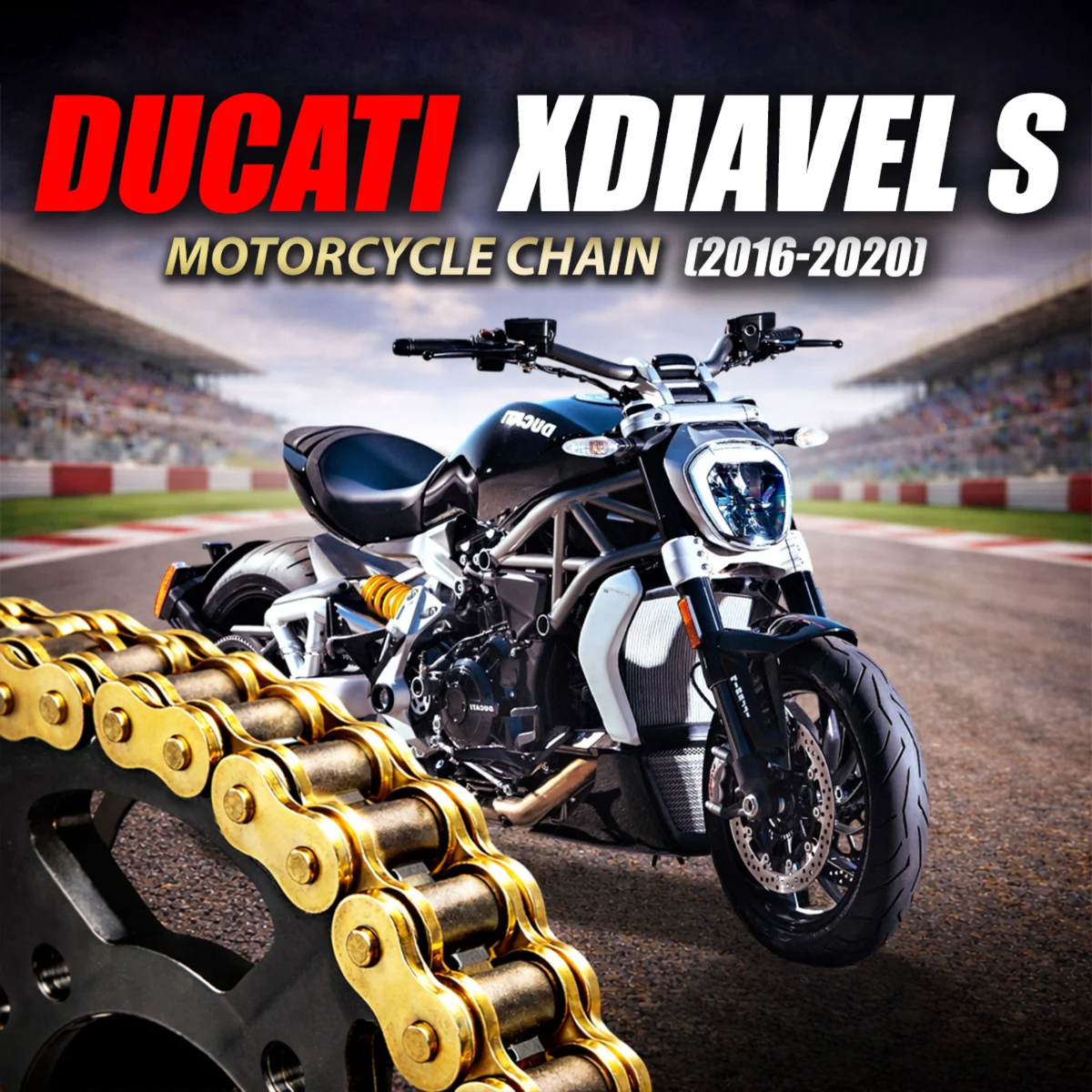 Crank1 Ducati XDiavel S (2016-2020) 525 Pitch ZVM-X 118L Chain - Gold