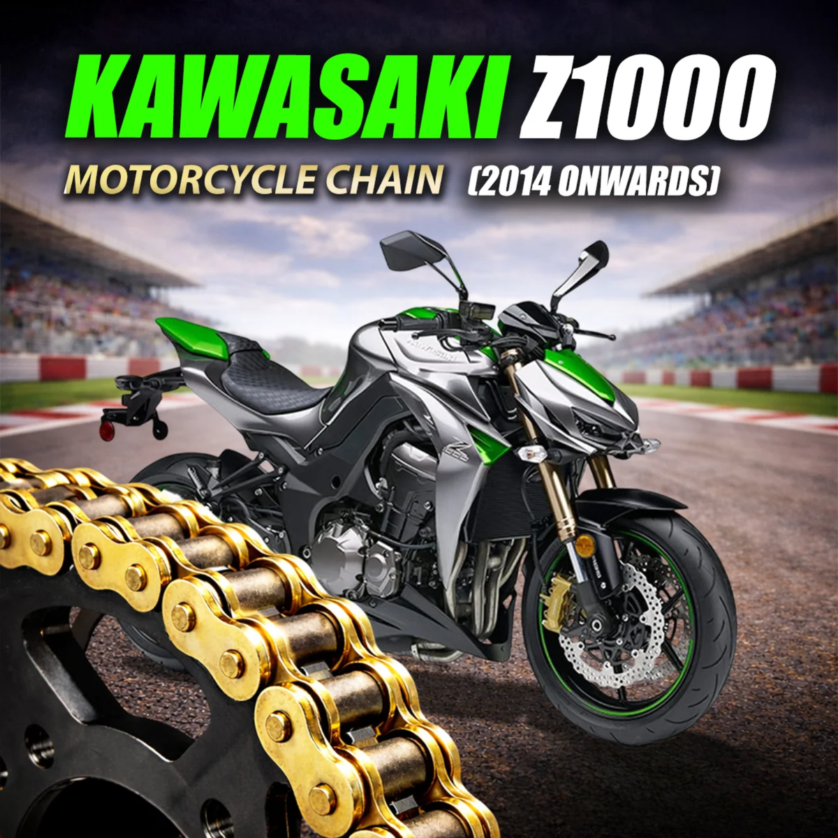 Crank1 Kawasaki Z1000 (2014 Onwards) 525 Pitch ZVM-X 112L Chain - Gold