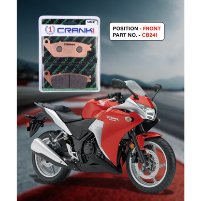 Crank1 Fully Sintered H2 Series Brake Pads for Honda CBR250R