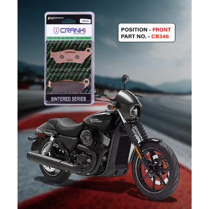 Crank1 Fully Sintered H2 Series Brake Pads for Harley Davidson Street 750