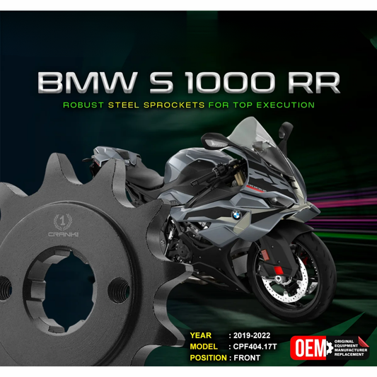 Crank1 BMW S 1000 RR (2019-2022) Performance Motorcycle Sprocket - Black - CPF404.17T