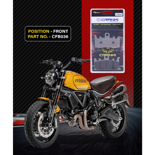 Crank1 Carbon Brake Pads for Ducati Scrambler 1100 (18-20)