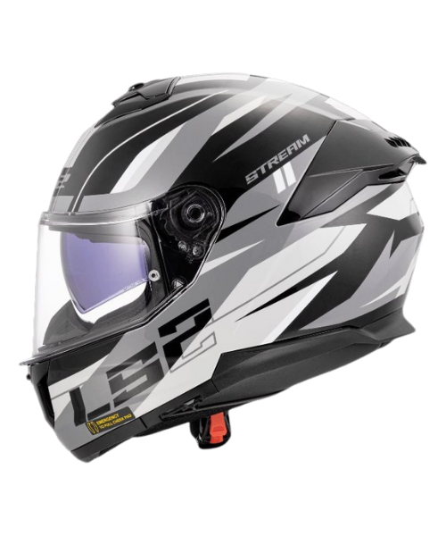 LS2 FF320 Stream II Bolt Helmet - Matt Black White - LS2
