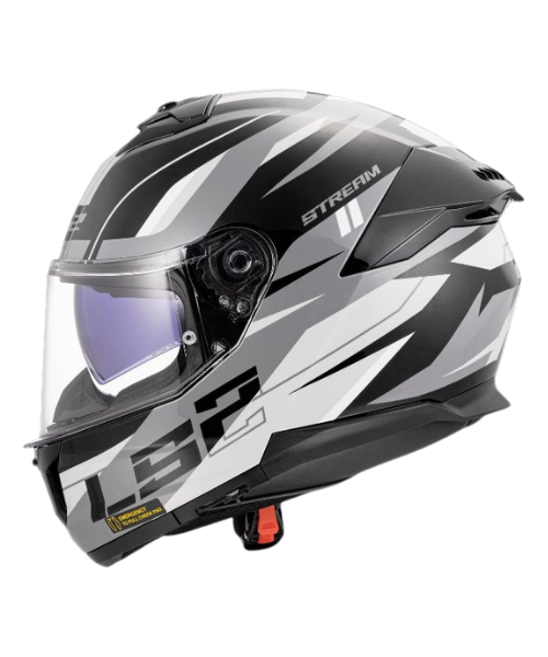 LS2 FF320 Stream II Bolt Helmet - Matt Black White