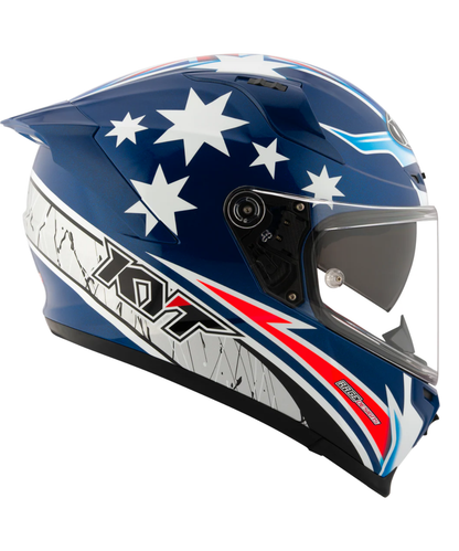KYT Striker 2V Brock Parkes Replica Helmet - Gloss Blue White