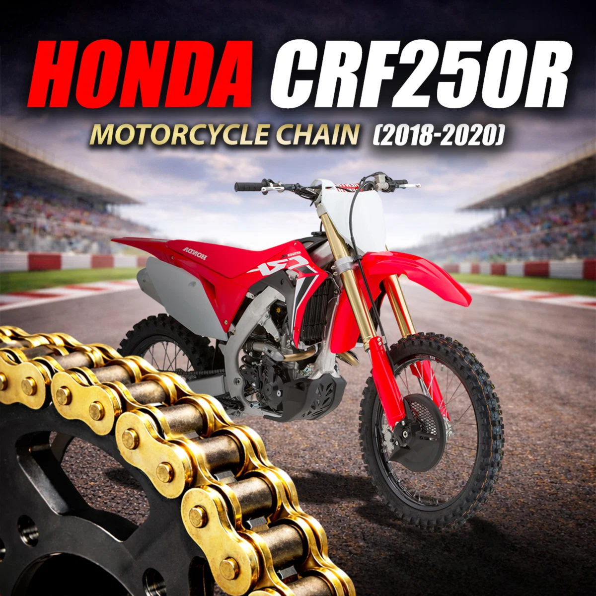Crank1 Honda CRF 250R (2018-2020) 520 Pitch ZVM-X 114L Chain - Gold