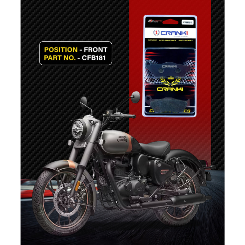 Crank1 Carbon Brake Pads for Royal Enfield Classic 500 (2016 Onwards)