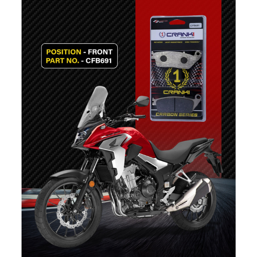 Crank1 Carbon Brake Pads for Honda CB 500X (2019-2023)