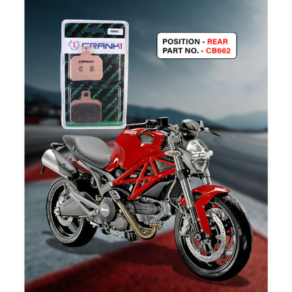 Crank1 Fully Sintered H2 Series Brake Pads for Ducati Monster 796