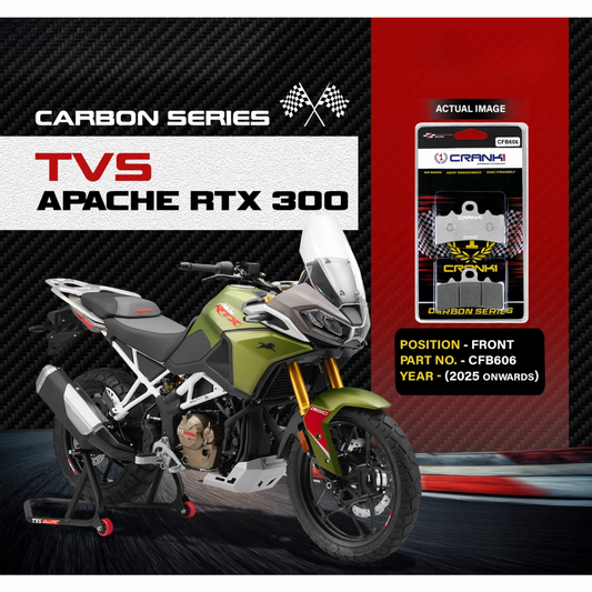 Crank1 Carbon Brake Pads for TVS Apache RTX 300 (2025 Onwards)