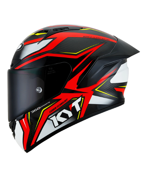 KYT NZ Race Carbon Stride Helmet - Red White - KYT Helmets