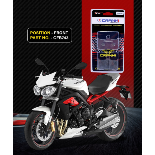 Crank1 Carbon Brake Pads for Triumph Street Triple 675 R (2014-2016)