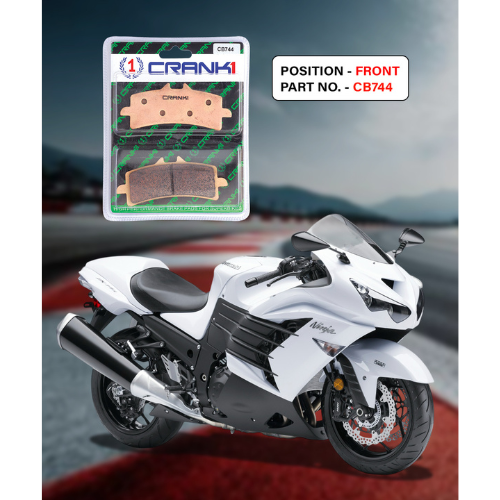 Crank1 Fully Sintered H2 Series Brake Pads for Kawasaki ZX14 R Ninja (ABS Model)