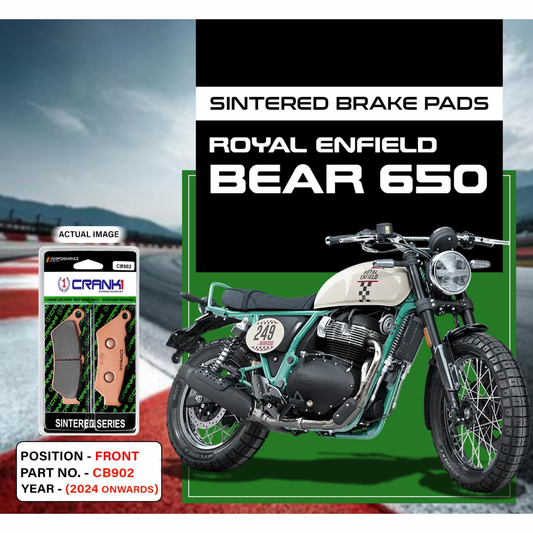 Crank1 Fully Sintered H2 Series Brake Pads for Royal Enfield Bear 650 (2024 Onwards)