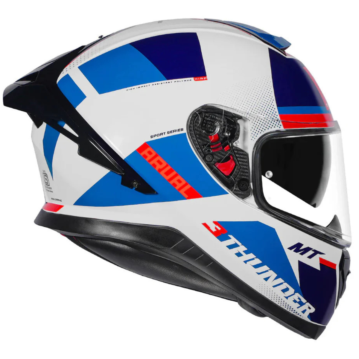 MT Thunder 3 SV Pro Arual A0 Helmet - Gloss White Blue - MT Helmets