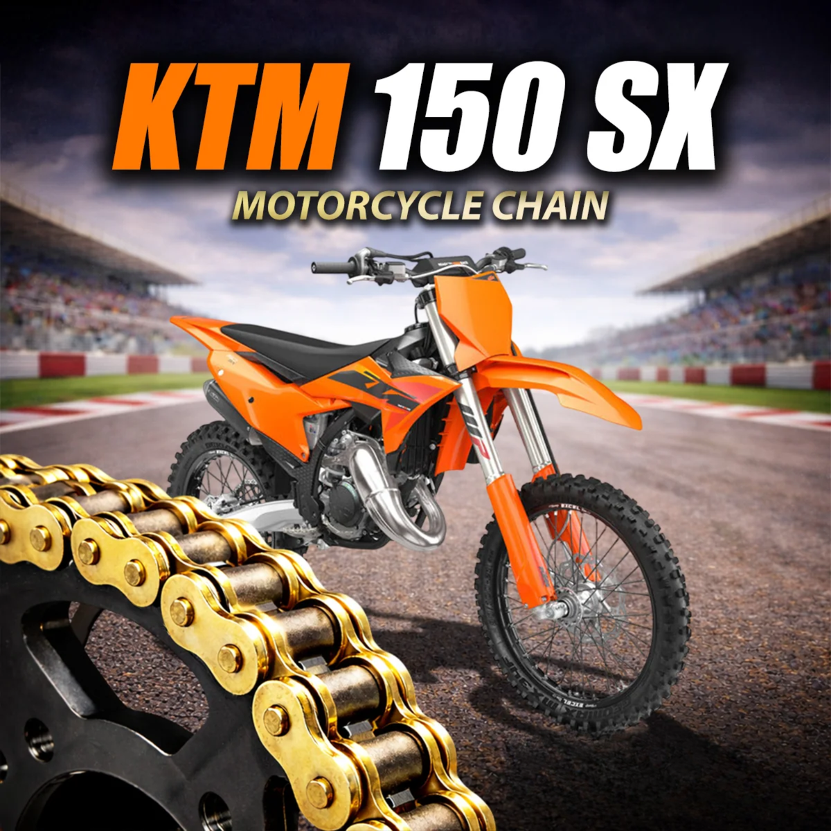 Crank1 KTM 150 SX 520 Pitch ZVM-X 120L Chain - Gold