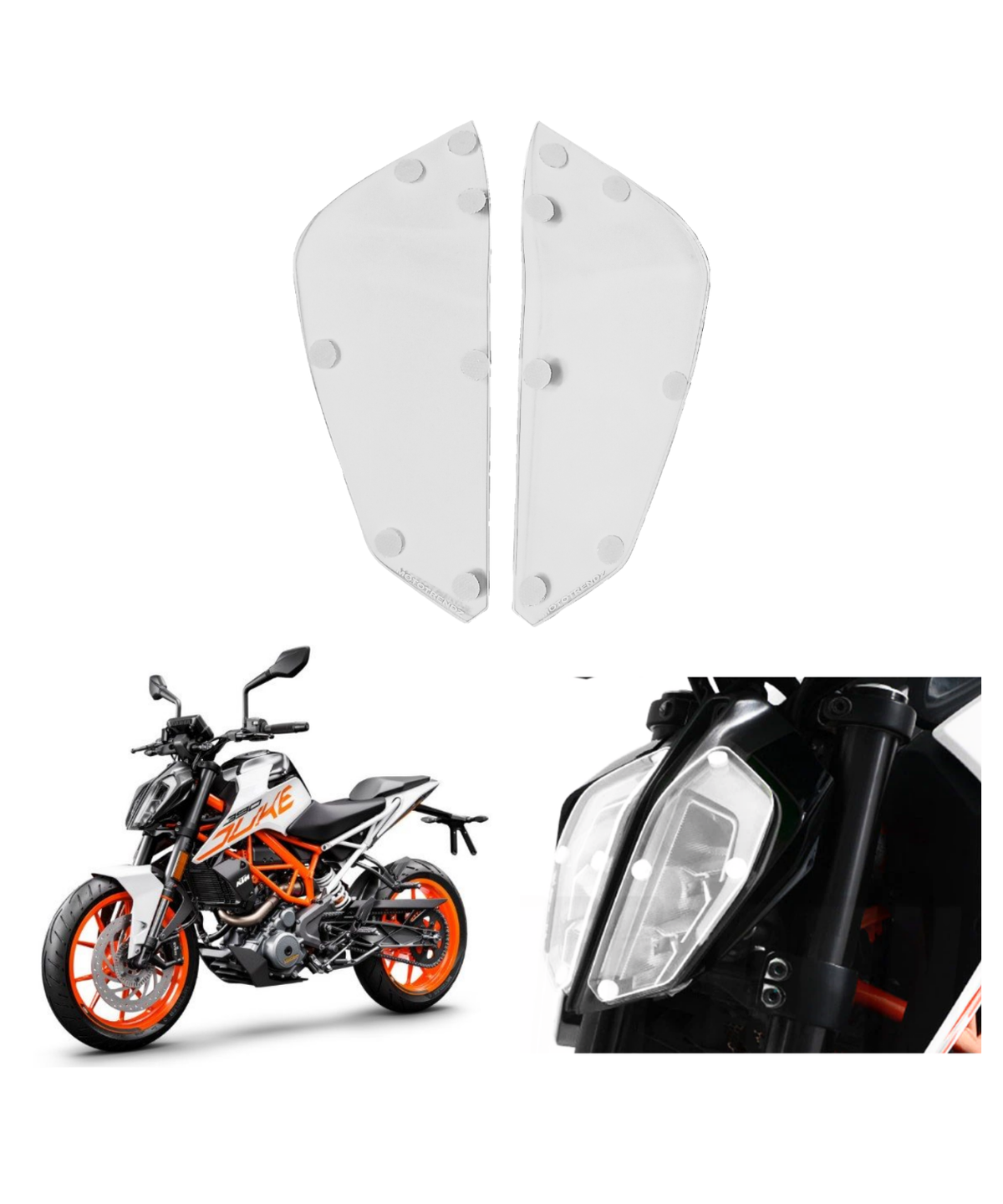 Mototrendz KTM Duke 390 (2017+) / Duke 250 (2021) Headlight Screen Protector - Clear - Mototrendz