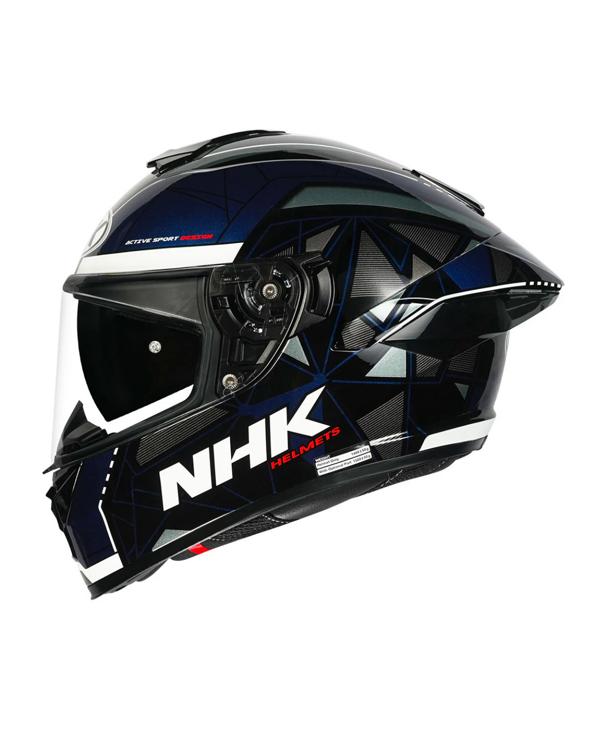 NHK K5R Triangle Helmet - Black Blue - NHK