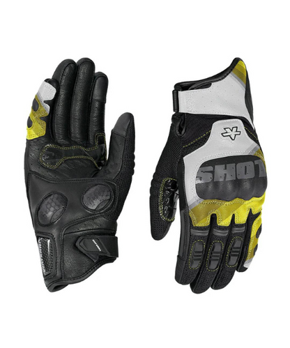 Viaterra Holeshot Pro Semi Gauntlet Hybrid Riding Gloves - Black Yellow