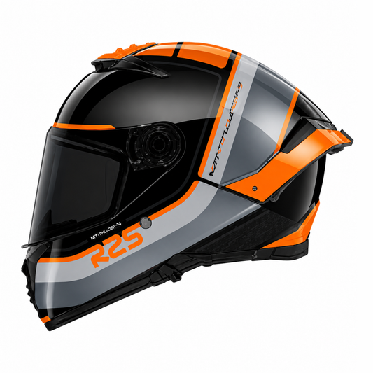 MT Thunder 4 SV R25 B4 Helmet - Gloss Black Orange Grey