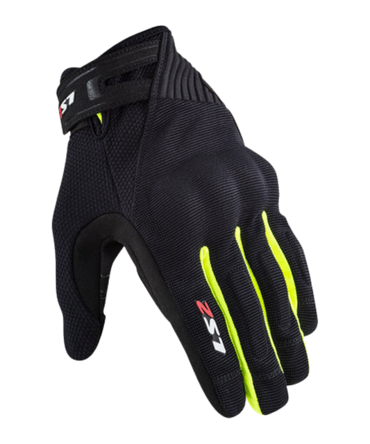 LS2 Dart 2 Riding Gloves - Black Hi-Viz Yellow