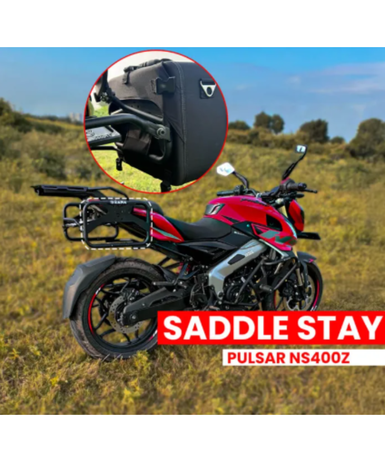 Zana Saddle Stay with Jerry Can Mount for Pulsar NS400z - ZI-8512