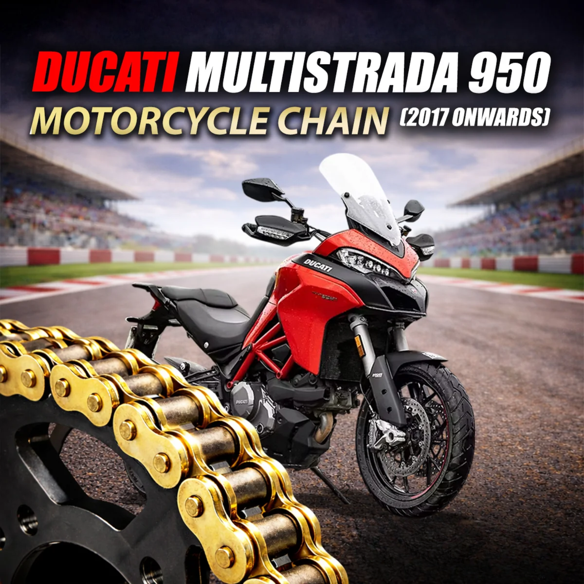 Crank1 Ducati Multistrada 950 (2017 Onwards) 525 Pitch ZVM-X 114L Chain - Gold