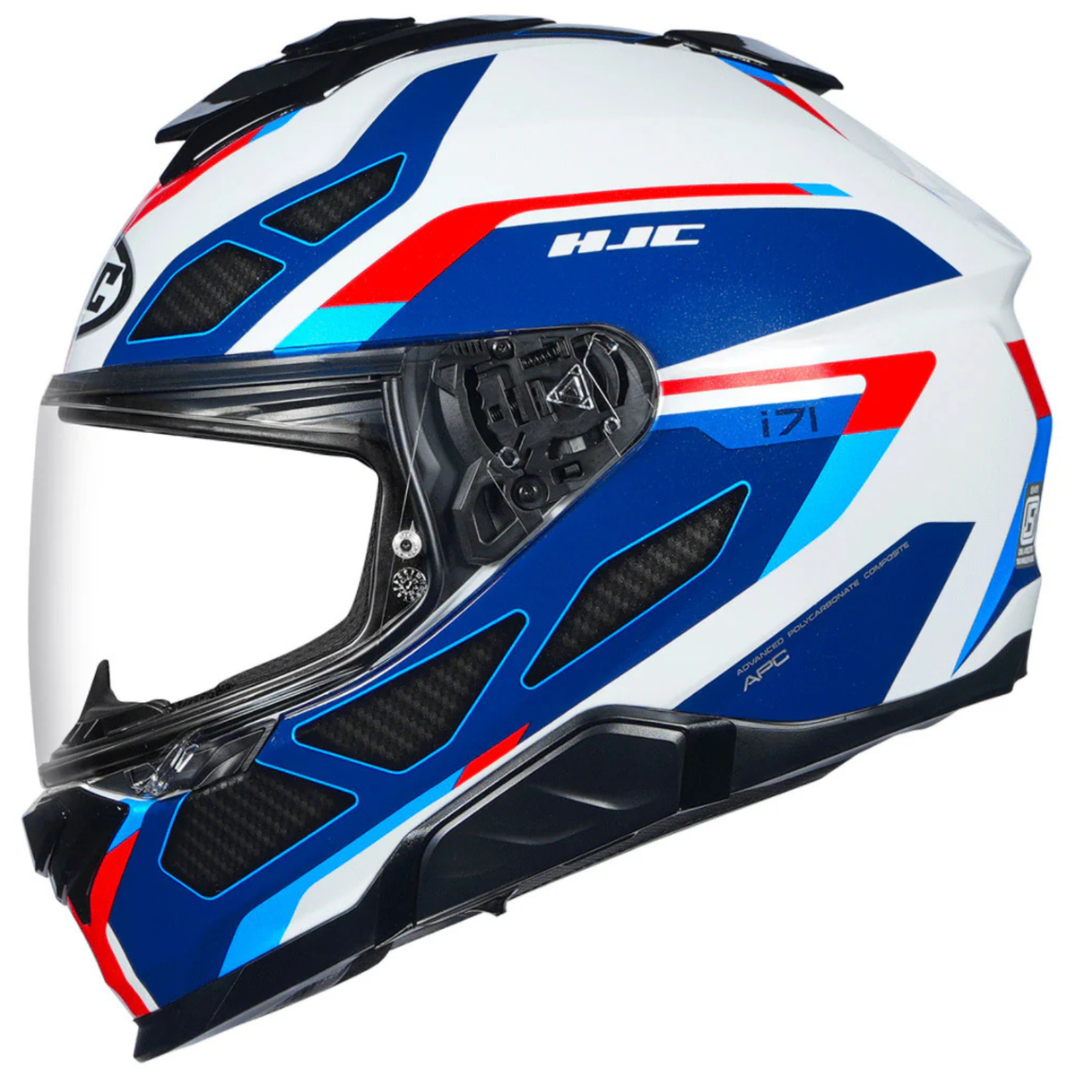 HJC I71 Zest MC21 Helmet - White Red Blue - HJC