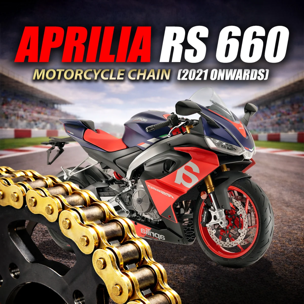 Crank1 Aprilia RS 660 (2021 Onwards) 525 Pitch ZVM-X 110L Chain - Gold