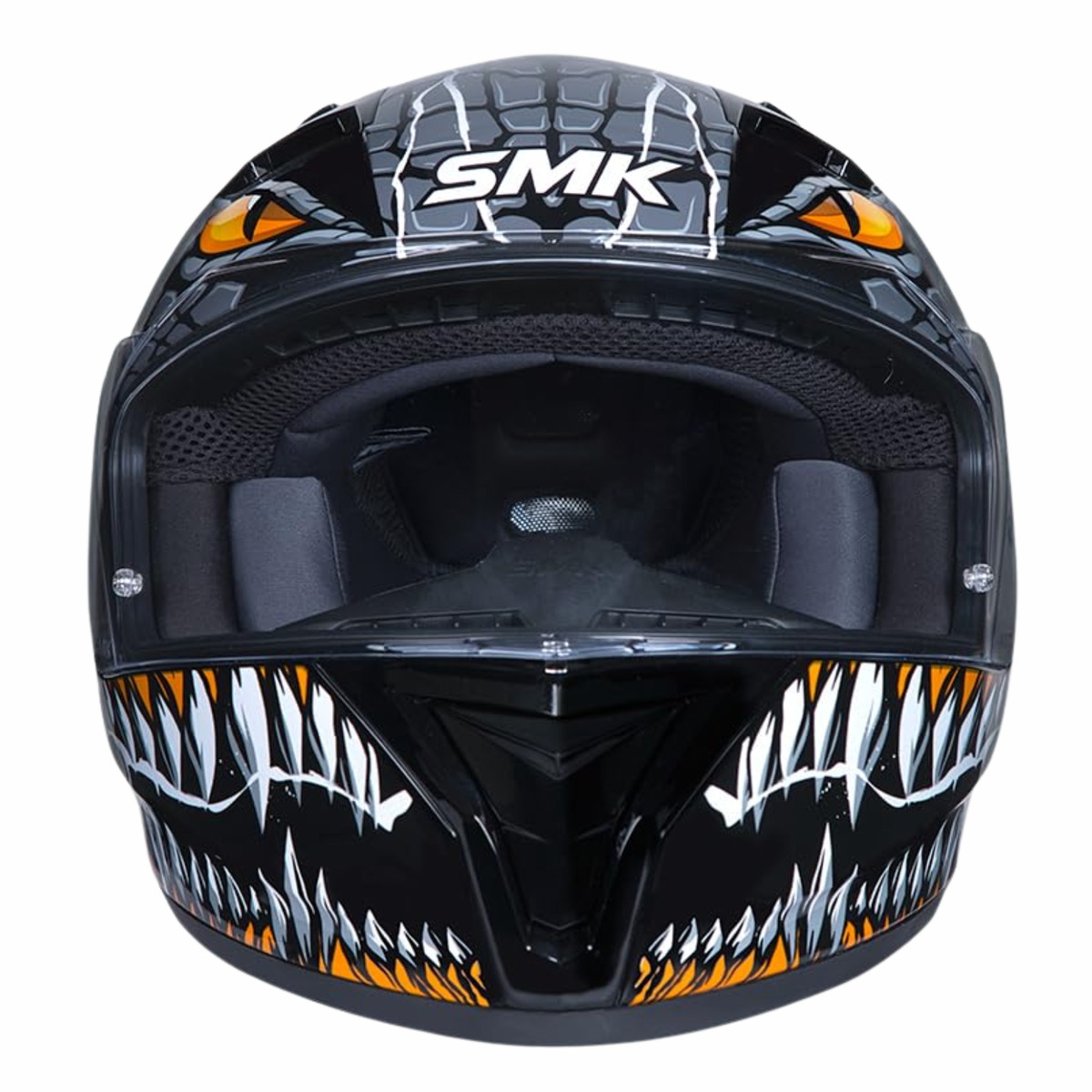 SMK Stellar Sports Taotei GL267 Helmet - Gloss Black Grey Orange - SMK