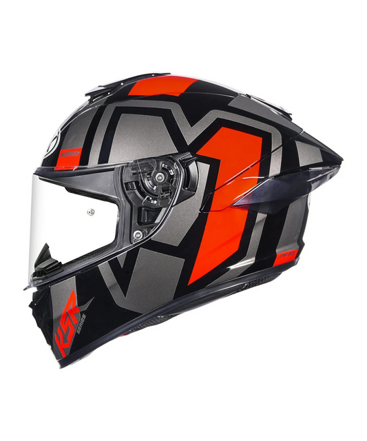 NHK K5R Shield Helmet - Gloss Black Red