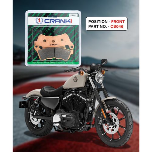 Crank1 Fully Sintered H2 Series Brake Pads for Harley Davidson Sportster Iron 883
