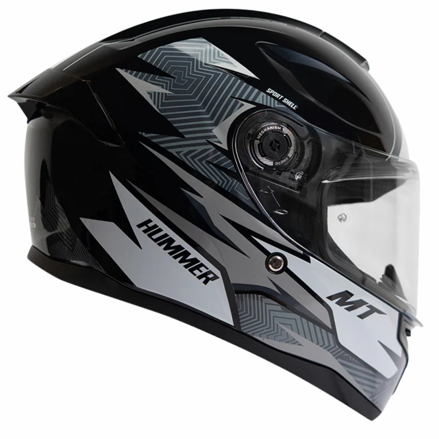 MT Hummer B Shine B0 Helmet - Gloss Black Grey