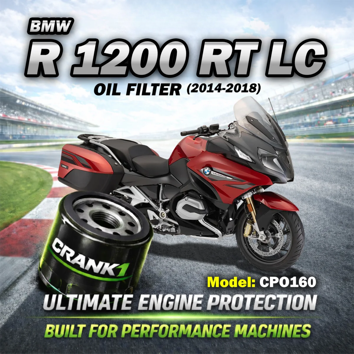 Crank1 BMW R 1200 RT LC (2014-2018) Performance Oil Filters - CPO-160