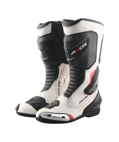 Axor Racer Tec Riding Boots - Black White Red