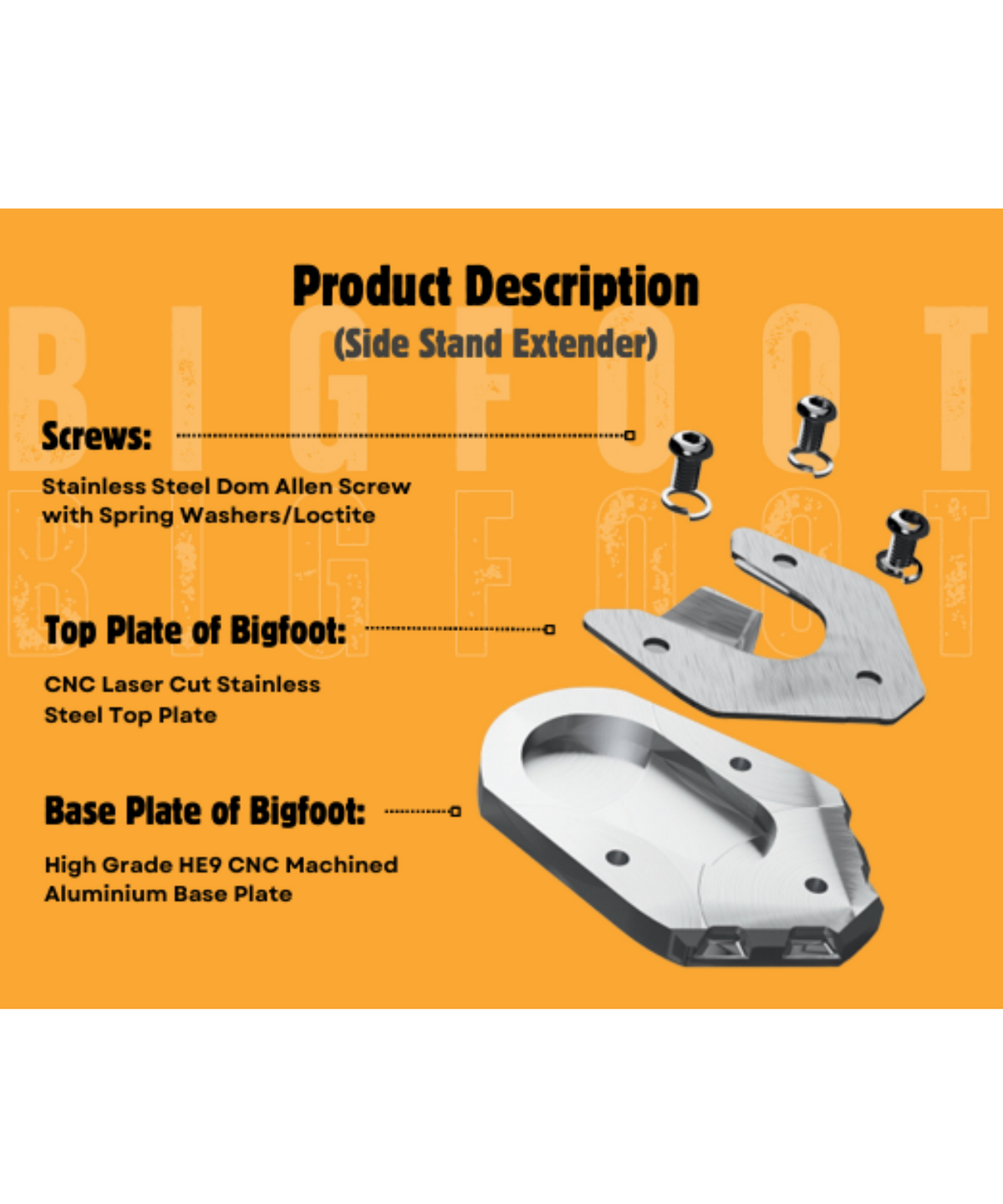 Motoverse Honda CB 650R / CBR 650R / CBR 650F Factory Customs Bigfoot Shoe Stand Extender - MB-HON-CBR650 - Motoverse