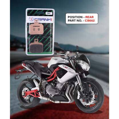 Crank1 Fully Sintered H2 Series Brake Pads for Benelli TNT 899 (2017-2019)