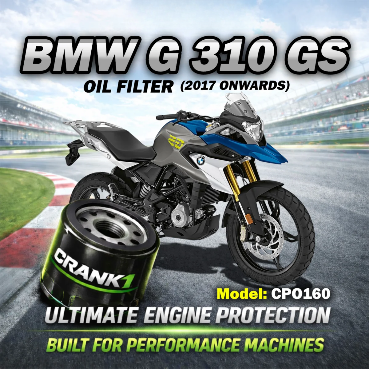 Crank1 BMW G 310 GS (2017 Onwards) Performance Oil Filters - CPO-160