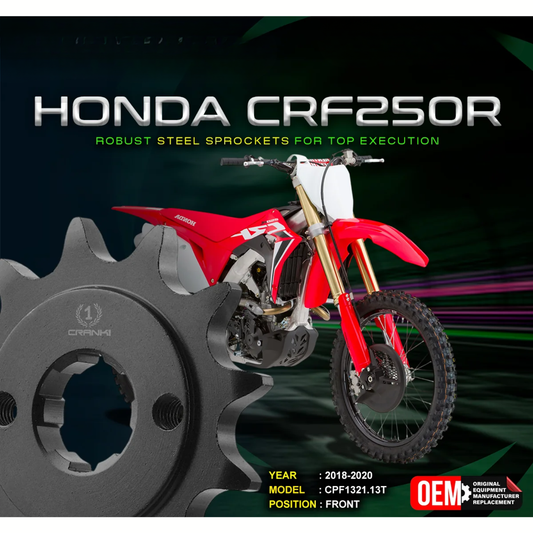 Crank1 Honda CRF250R (2018-2020) Performance Motorcycle Sprocket - Black - CPF1321.13T
