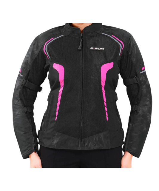 Bison ProGear Phoenix Women Riding Jacket - Hi-Viz Pink
