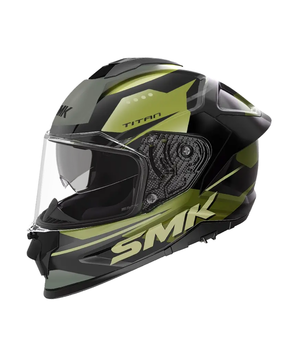 SMK Titan Sporter GRPS GL248 Full Face Helmet - Gloss Green Black - SMK