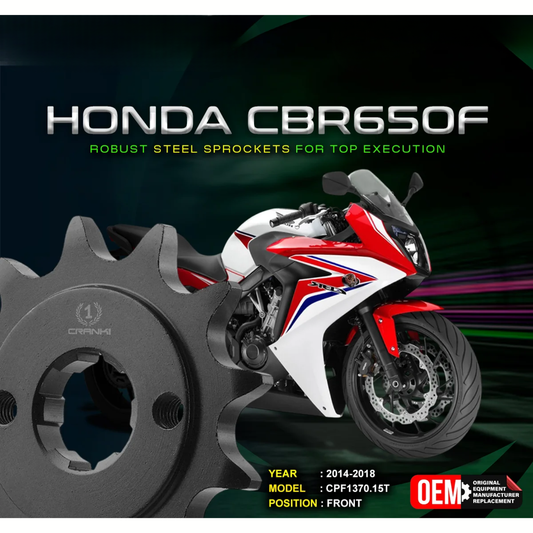 Crank1 Honda CBR 650F (2014-2018) Performance Motorcycle Sprocket - Chrome - CPF1370.15T