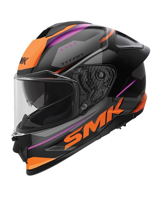 SMK Titan Sporter GRPS GL279 Full Face Helmet - Gloss Orange Black