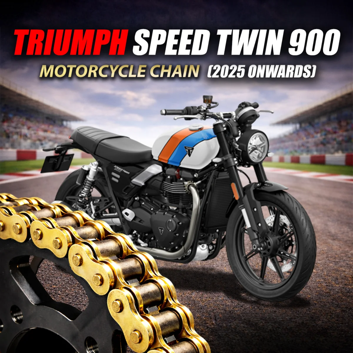 Crank1 Triumph Speed Twin 900 (2025 Onwards) 520 Pitch ZVM-X 102L Chain - Gold