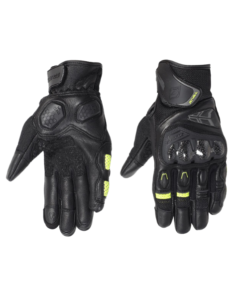 Solace Rival Carbon CE Motorcycle Riding Gloves - Neon