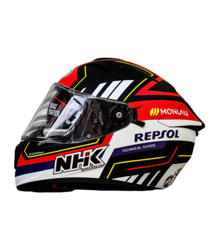 NHK GP R Tech Street M.Repsol #1 Helmet - Gloss Black Red White