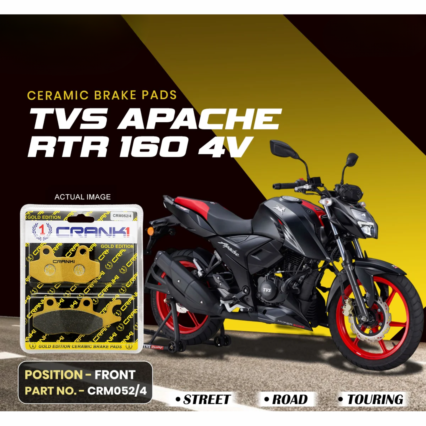 Crank1 TVS Apache RTR 160 4V Ceramic Brake Pads