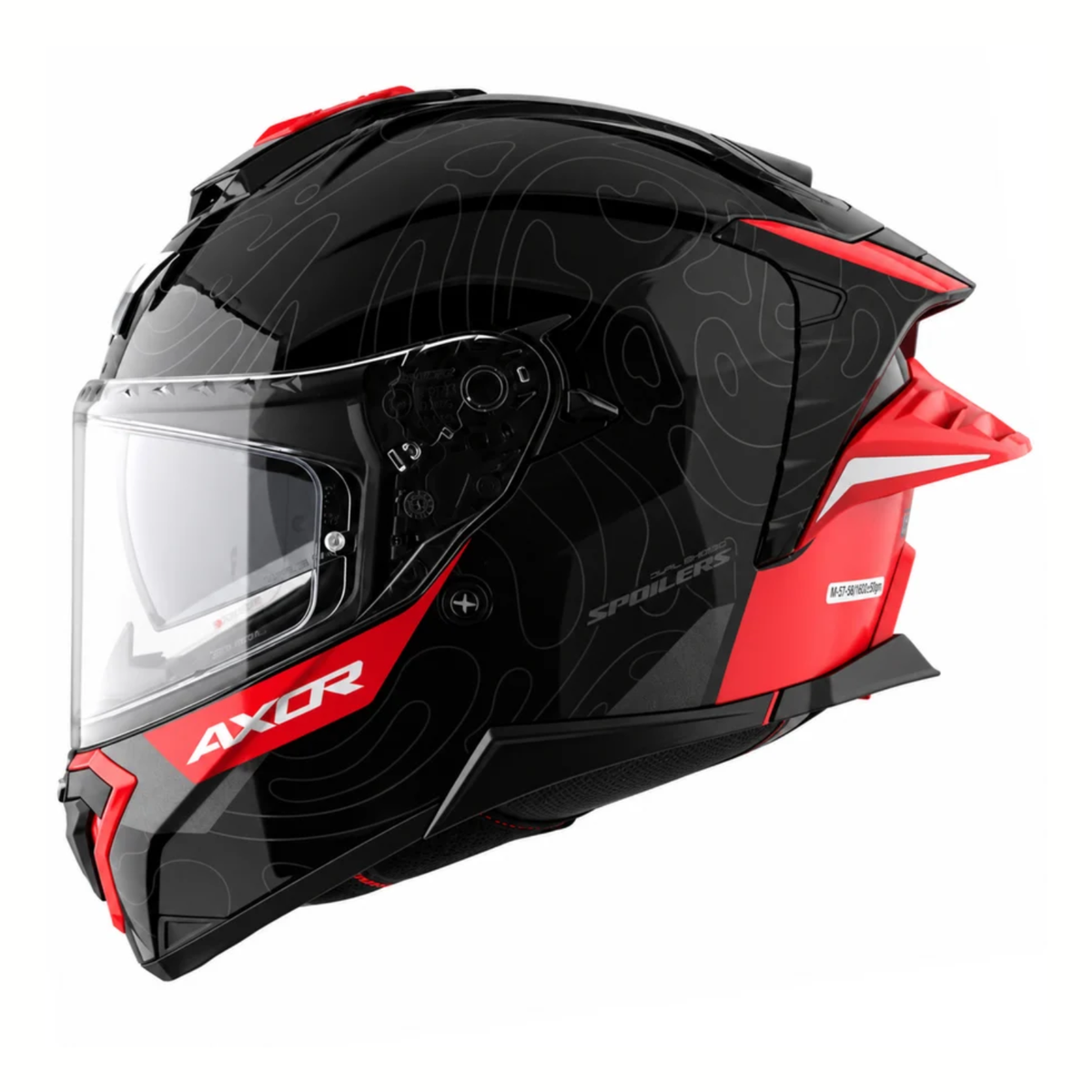 Axor Brutale Airwaves Dual Spoiler Helmet - Gloss Black Red