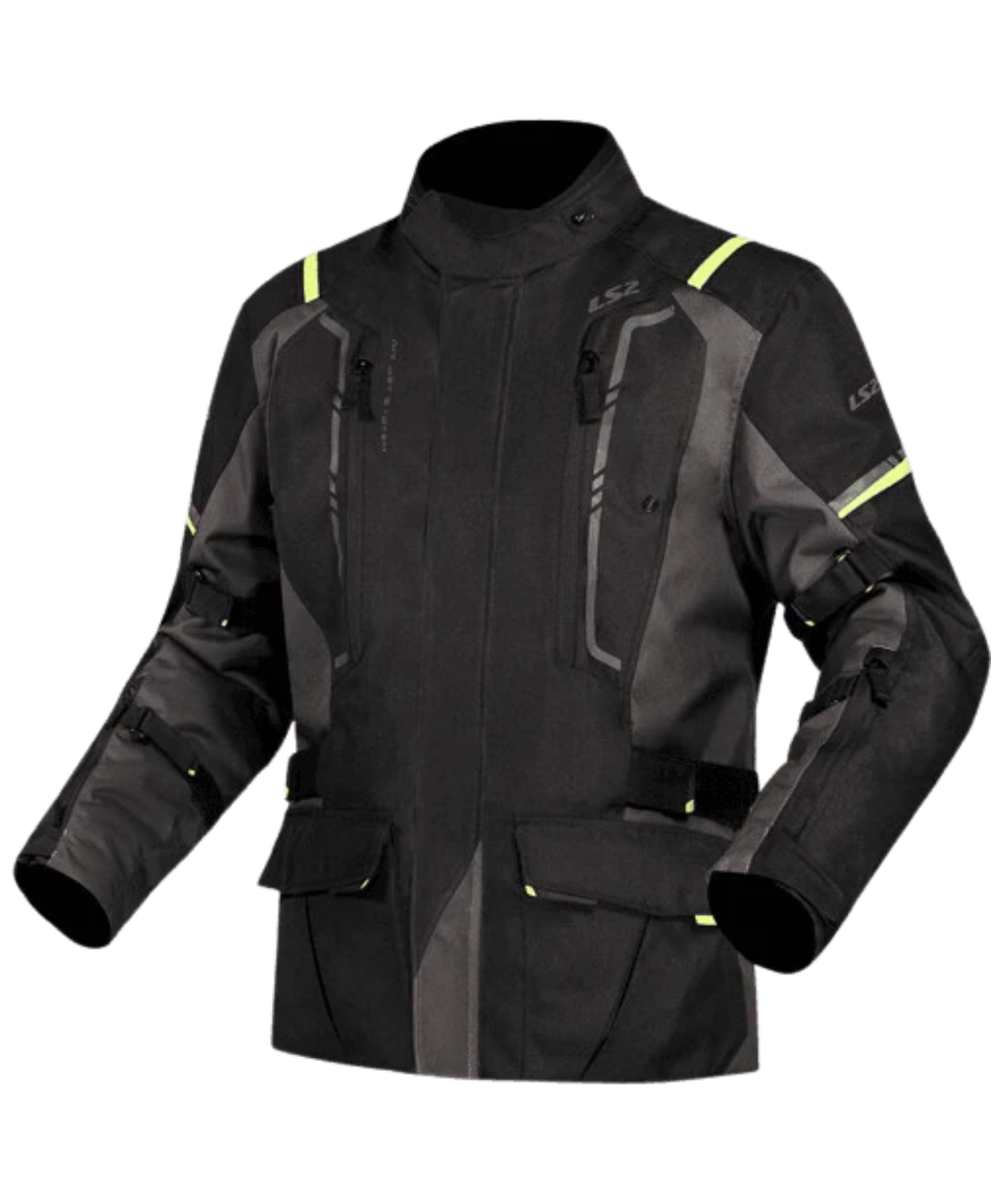 LS2 Narvik Riding Jacket - Black Grey Hi-Viz Yellow